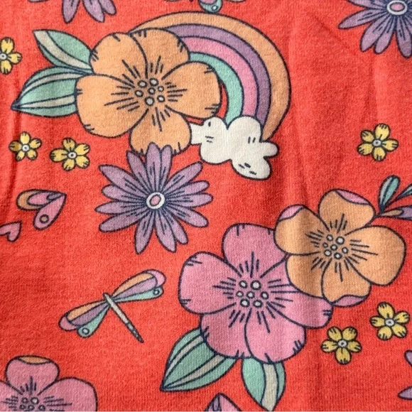 🌸 Carter’s Short Sleeve T Shirt Top Bottoms Shorts Floral Kids Pajamas Set 2T - Picture 2 of 5